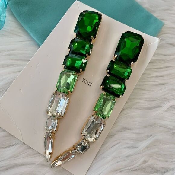 New Fashion  Shiny Rhinestone Long Earrings - Picture 6 of 13